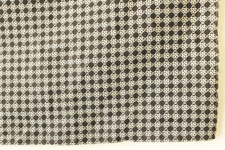 LINNETリネンプリント <br />
          ルールー・黒×Flax